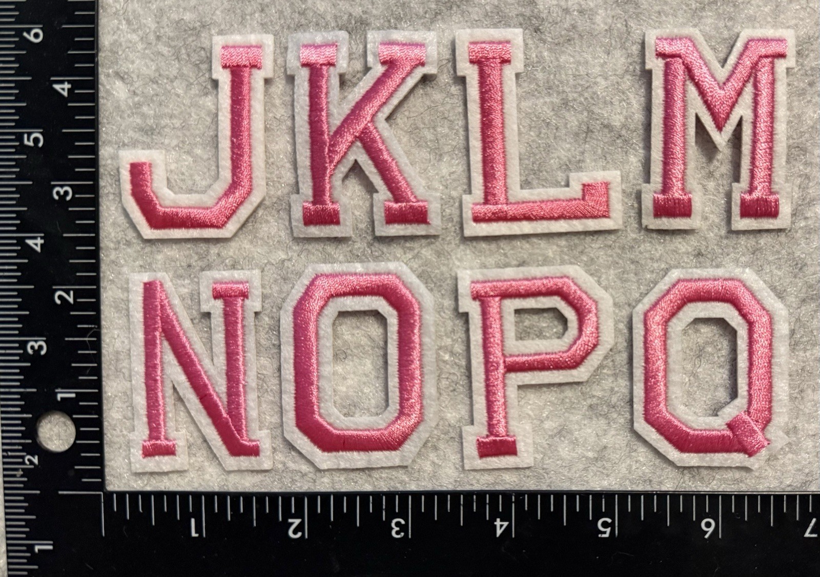 Alphabet Pink Letters Patch Hat Jacket Embroidered Iron-on