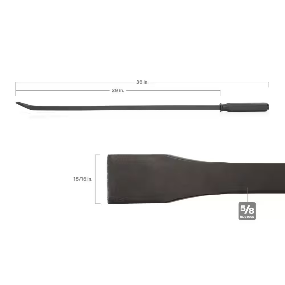 36 In. Angled End Handled Pry Bar with Striking Cap