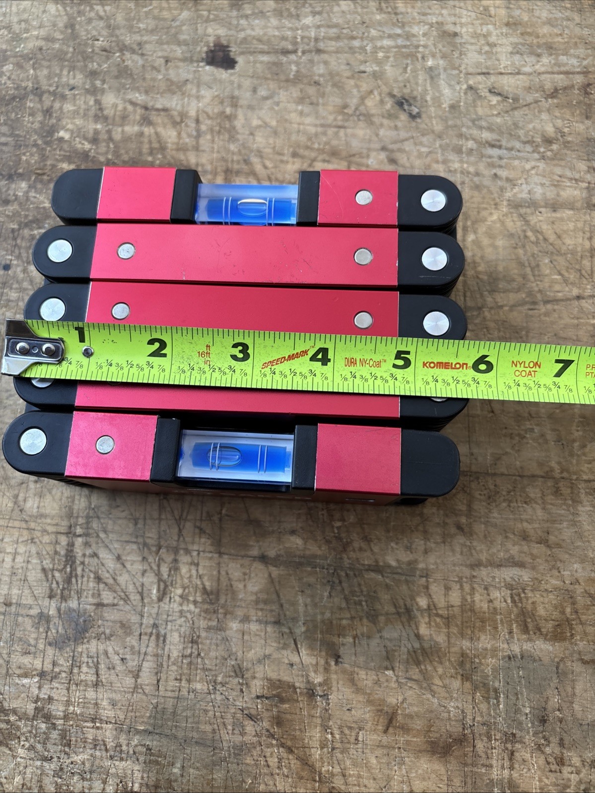 Saker Multi-function Foldable Level, 28-Inch Multi-Angle Measurement Red