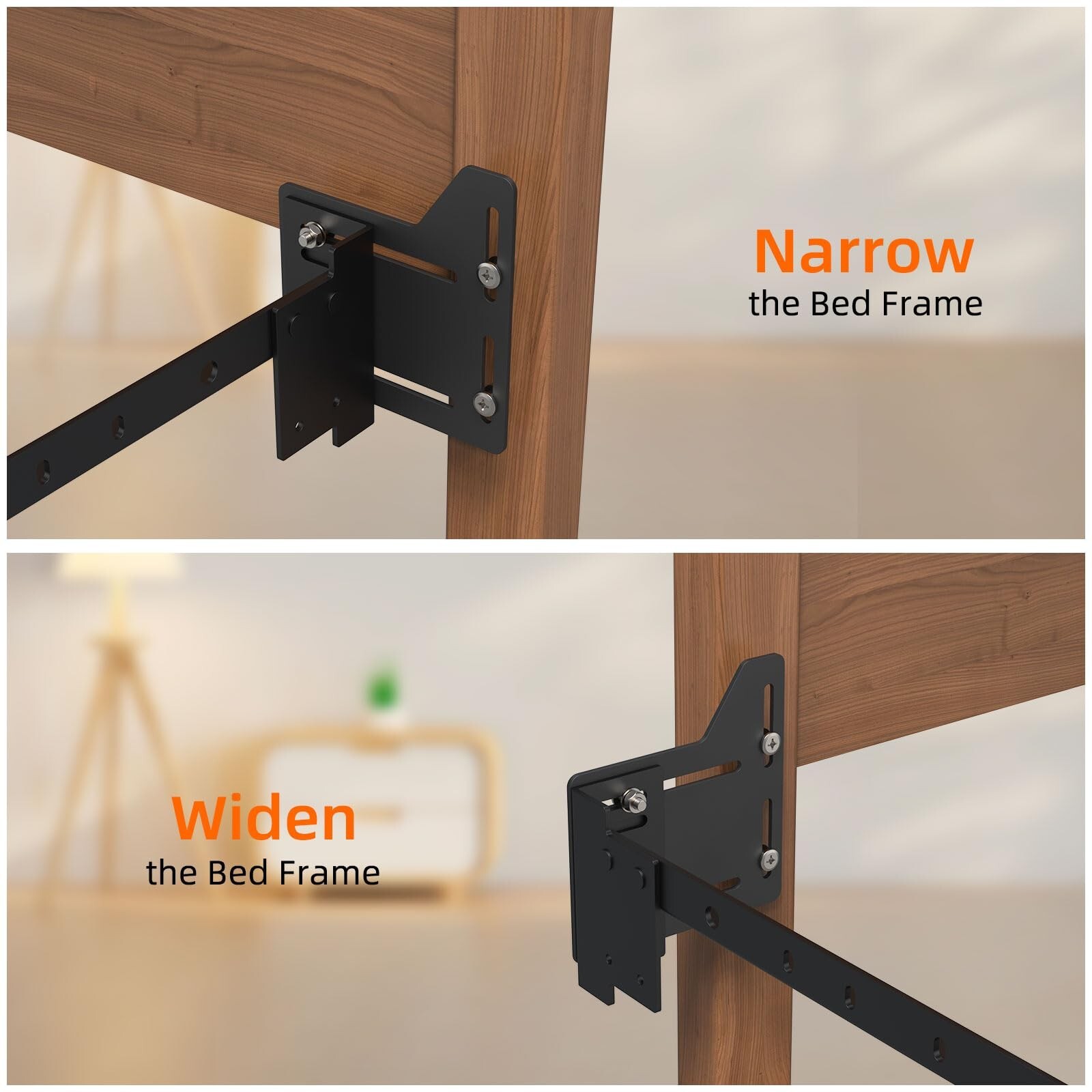 2 PCS Bed Frame Brackets Adapter for Headboard Extra, Full to Queen Conversio...