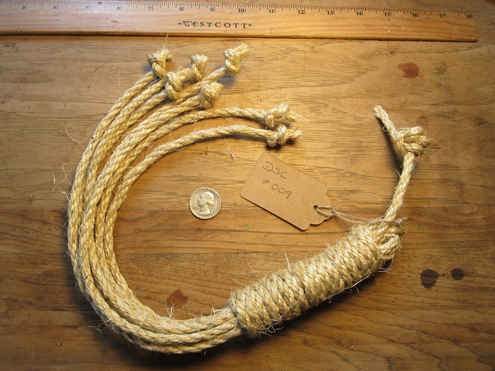19" Disciplina Rope Whip Scourge, Flogger for Penance, Spiritual Discipline