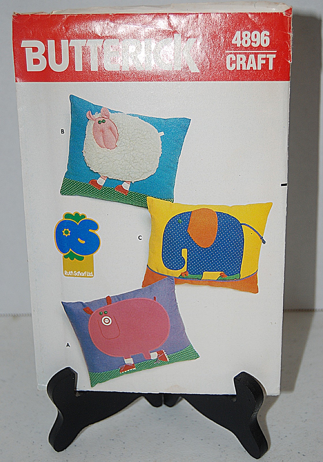 Butterick 4896 Applique Animal Pillows Vintage Craft uncut FF