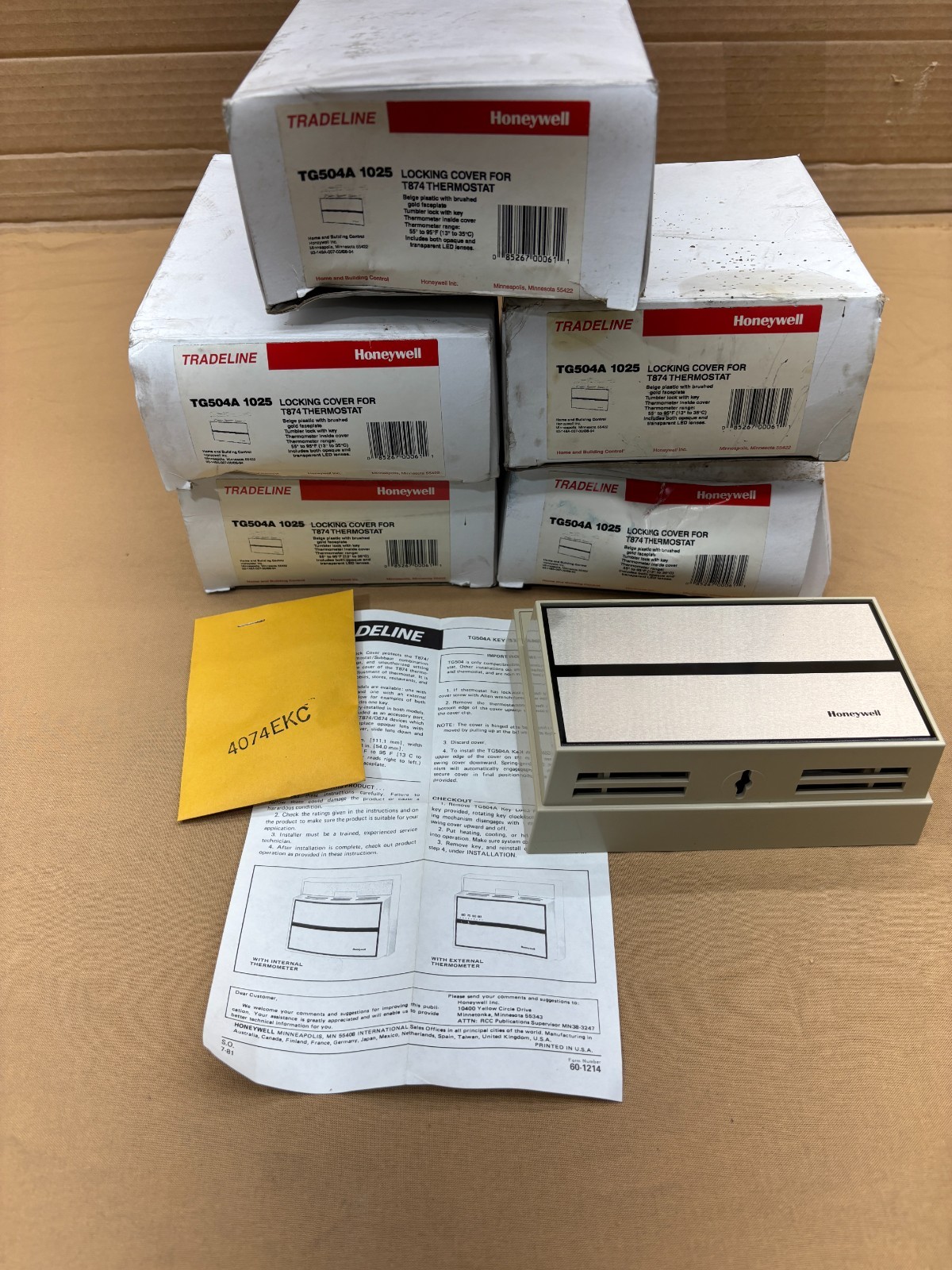 Lot of 5x Honeywell TG504A 1025 Locking Cover Thermostat Guard T874 Q674 Y594