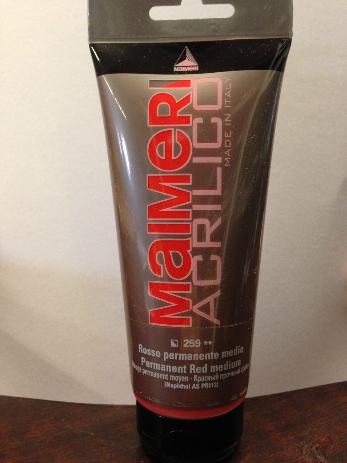 RED PERMANENT ACRYLIC COLOR MEDIUM 259 MAIMERI ML 200 DECORATION ON CANVAS