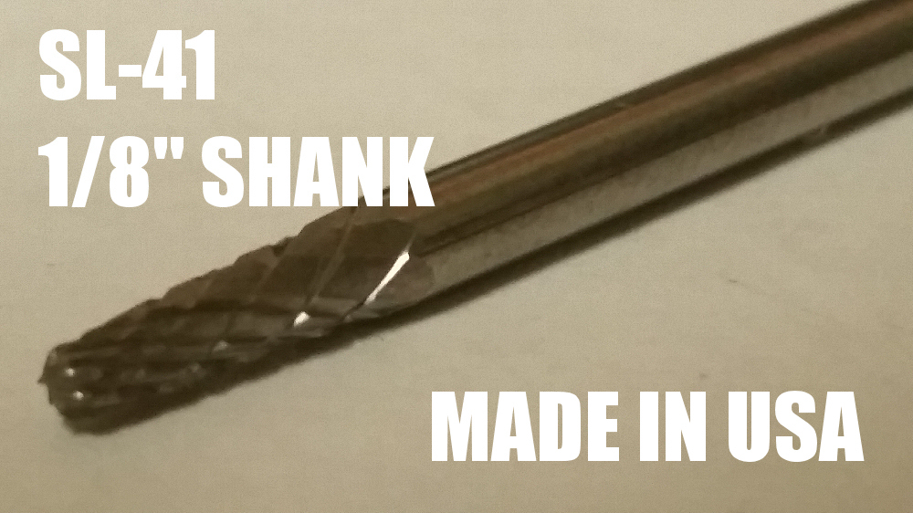 SL41D Taper Shape SOLID Carbide Burr Bur Cutting Tool Die Grinder Bit 1/8"