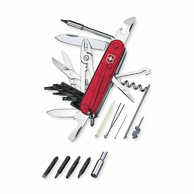 Victorinox - Cybertool 34 Swiss Army Knife (Translucent Red) 1.7725.T Free Ship