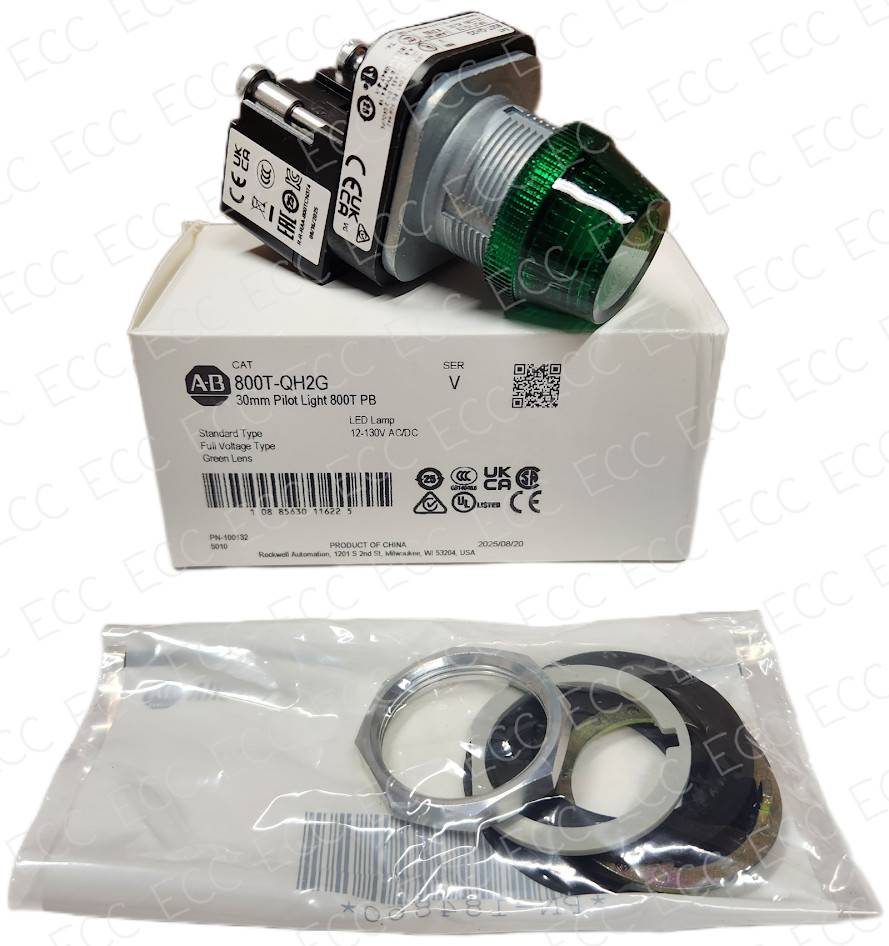 New Allen-Bradley 800T-QH2G * 30mm Pilot Light, Green