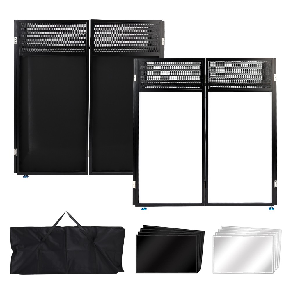 Portable DJ Facade Table Station 45"*42" Event Booth Facade Metal Foldable Frame