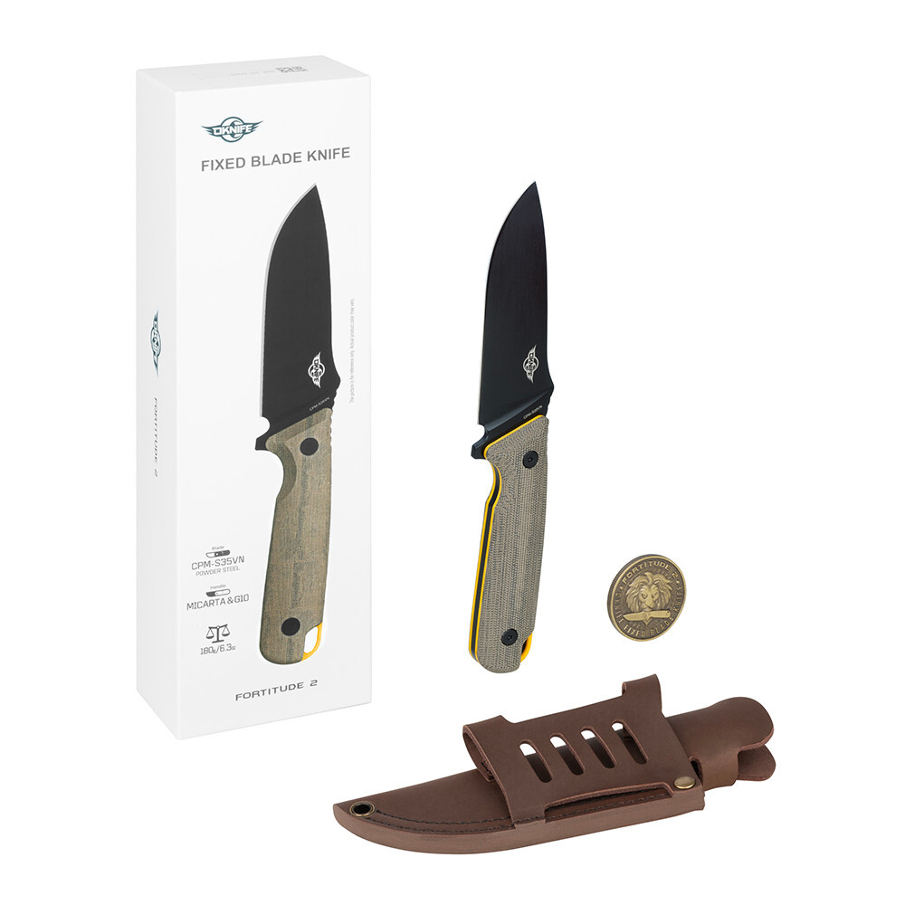 Olight Oknife Fortitude 2 Fixed Blade EDC Tool, Micarta/G10 Handle, CPM-S35VN