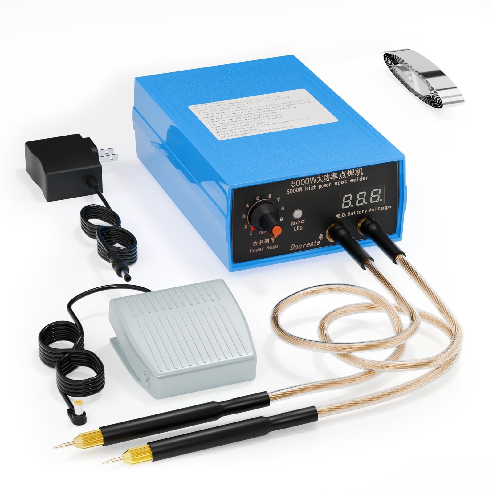 5000W Battery Spot Welder, Portable Adjustable Spot Welding Machine for 18650...