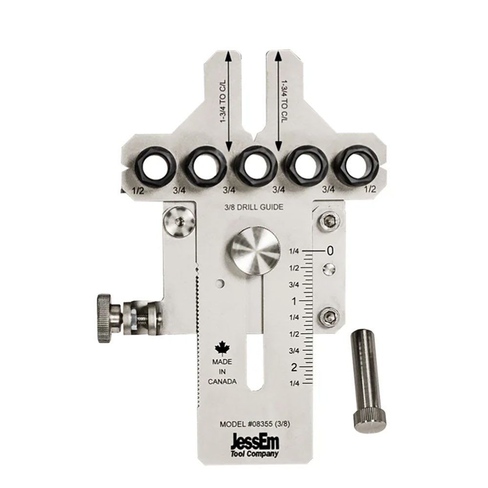 JessEm 08355 3/8" Stainless Dowelling Jig with Angle