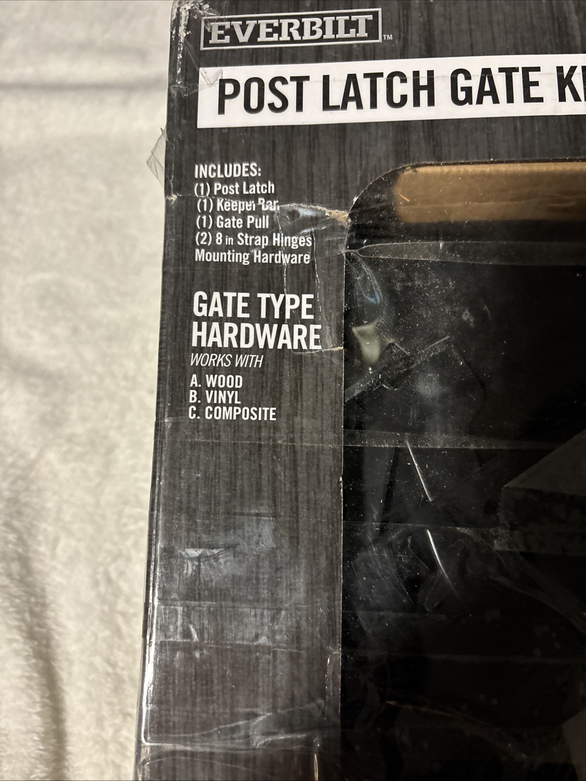 Everbilt Post Latch Gate Set Stainless Steel Black