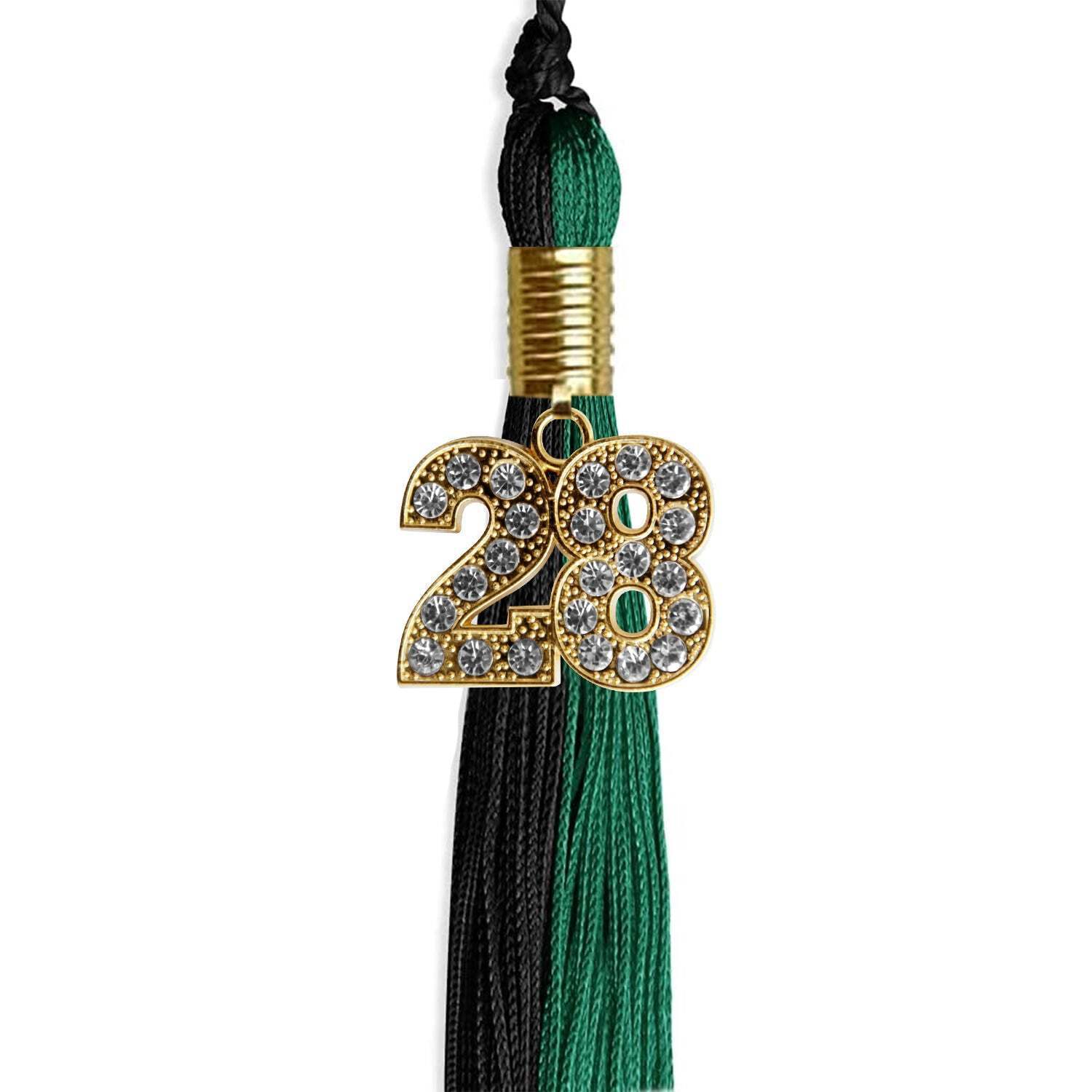 Endea Graduation Emerald Green/Black Tassel With Gold Date Drop