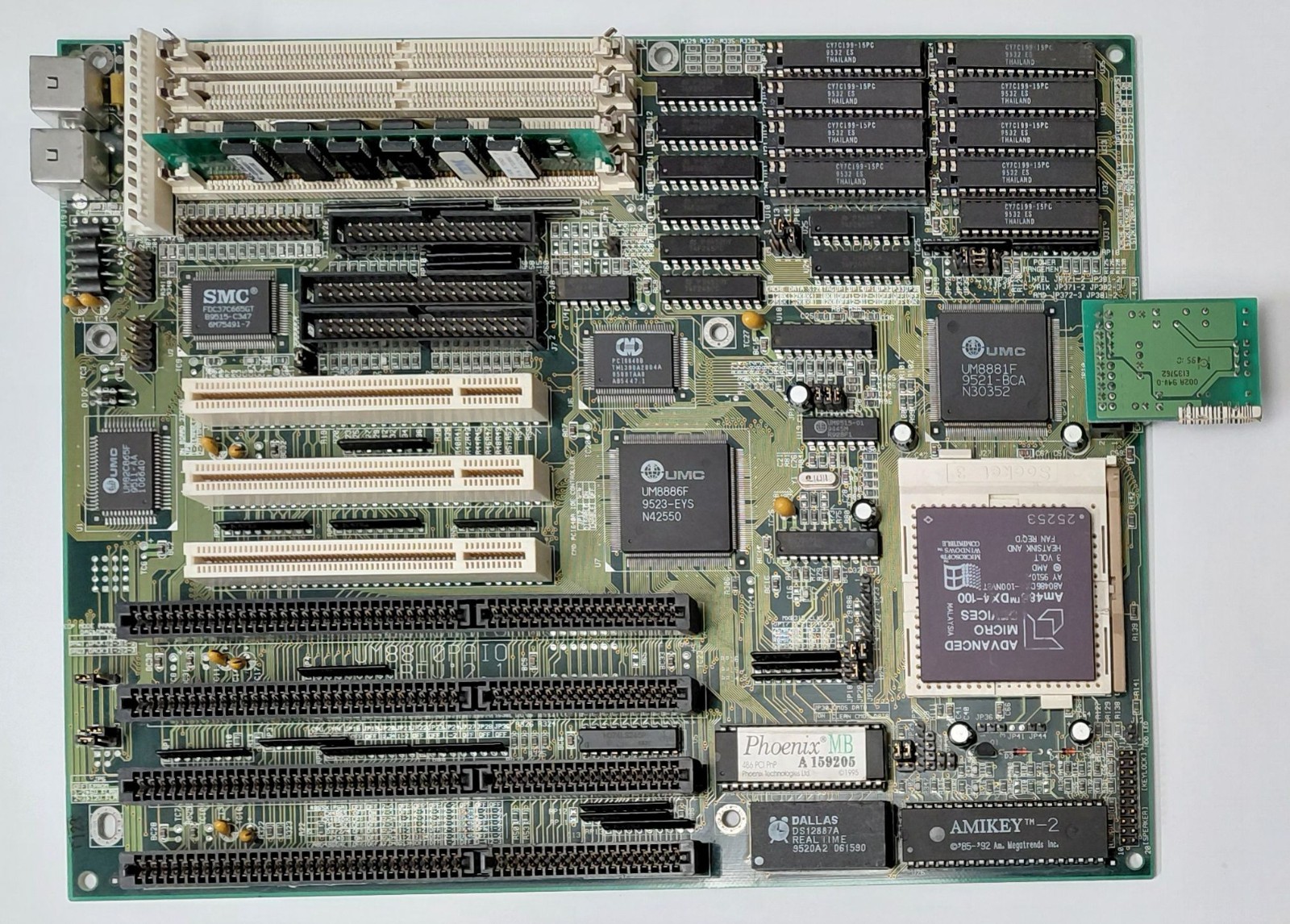 Elitegroup UM8810P-AIO ISA retro 486 motherboard + AMD 80486DX4 100MHz + 16MB RAM