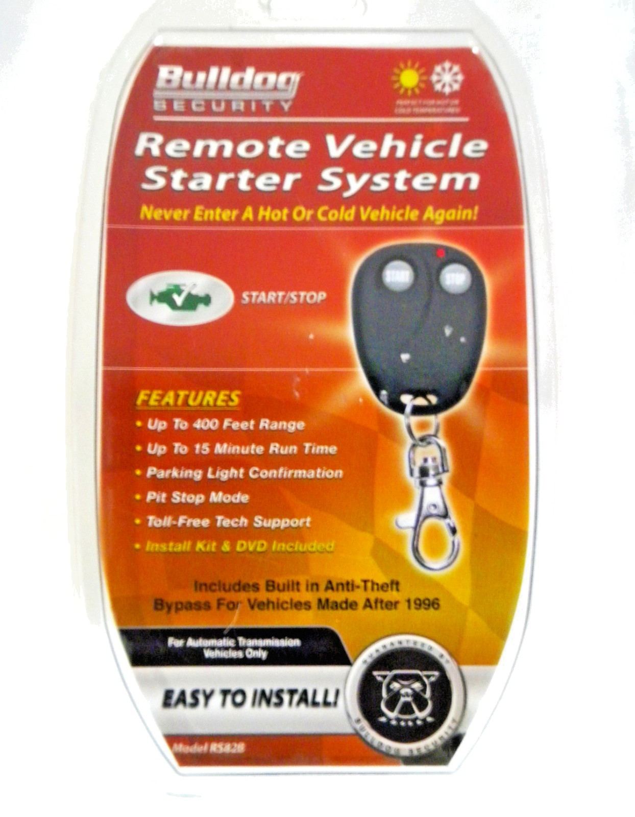 Bulldog Security Remote Vehicle Starter System RS82B, 400 ft Range, New Sealed
