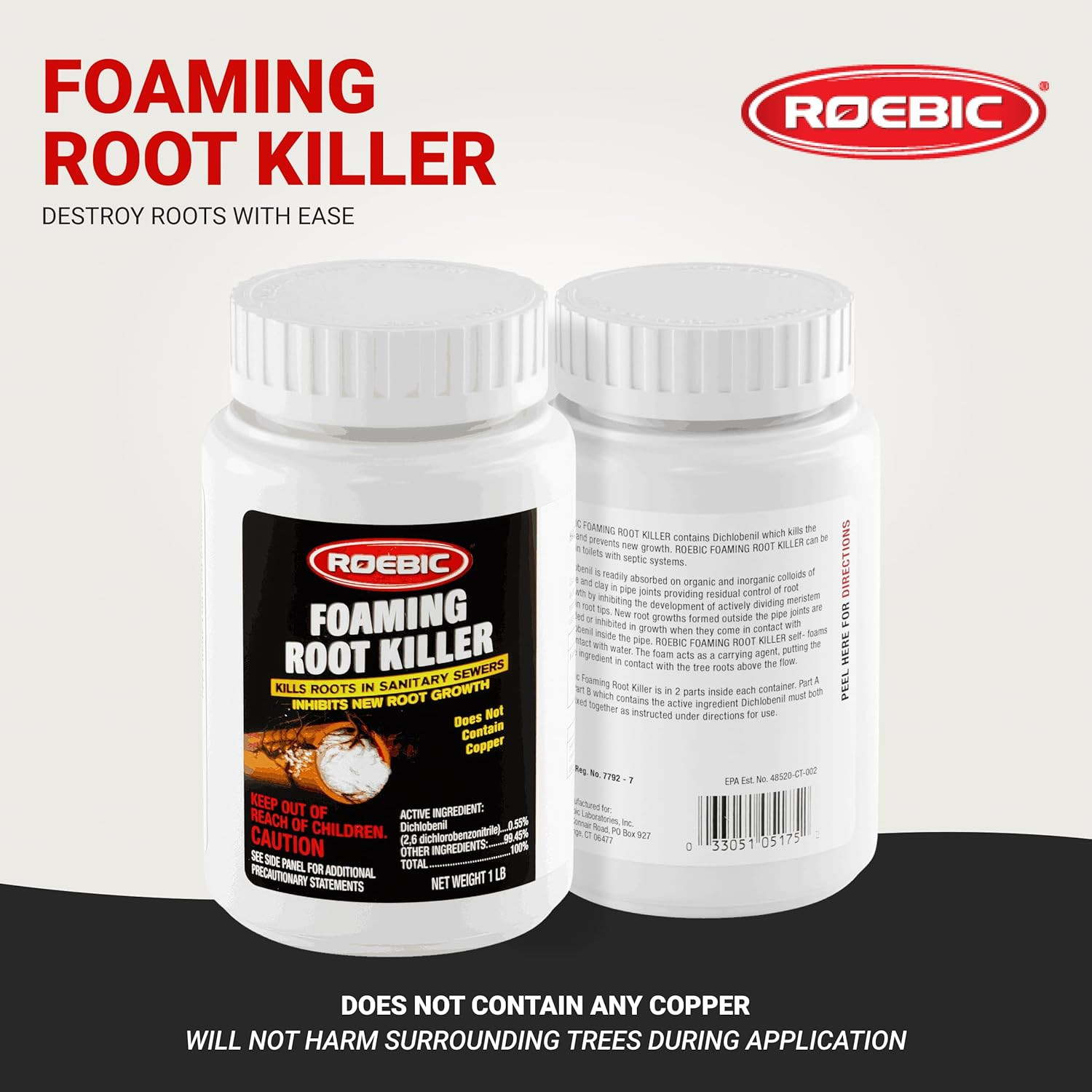 Roebic FRK Foaming Tree Root Killer, Chemical Septic System, Drain Field