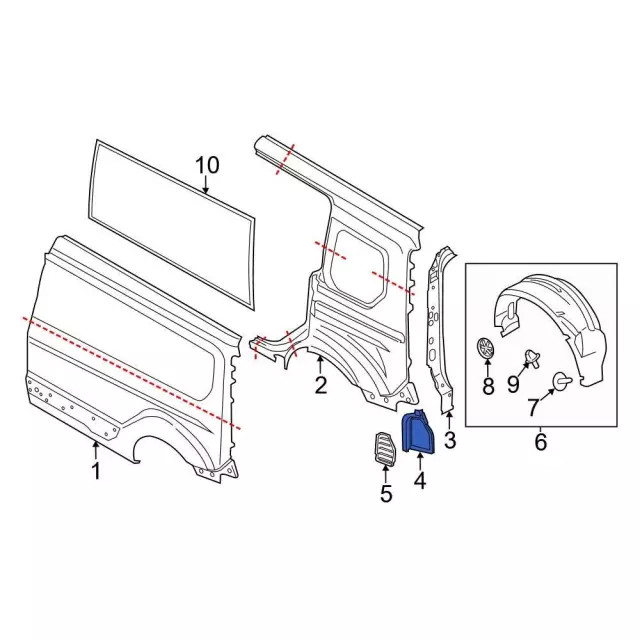 Genuine Ford Quarter Panel Extension DT1Z-61279A93-A