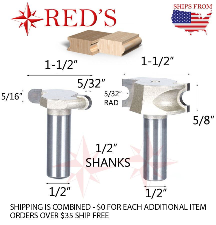 Tideway Pro LC17010508 5/16" WIDE 5/32 RAD Canoe Bead+Cove 1/2" shank router bit