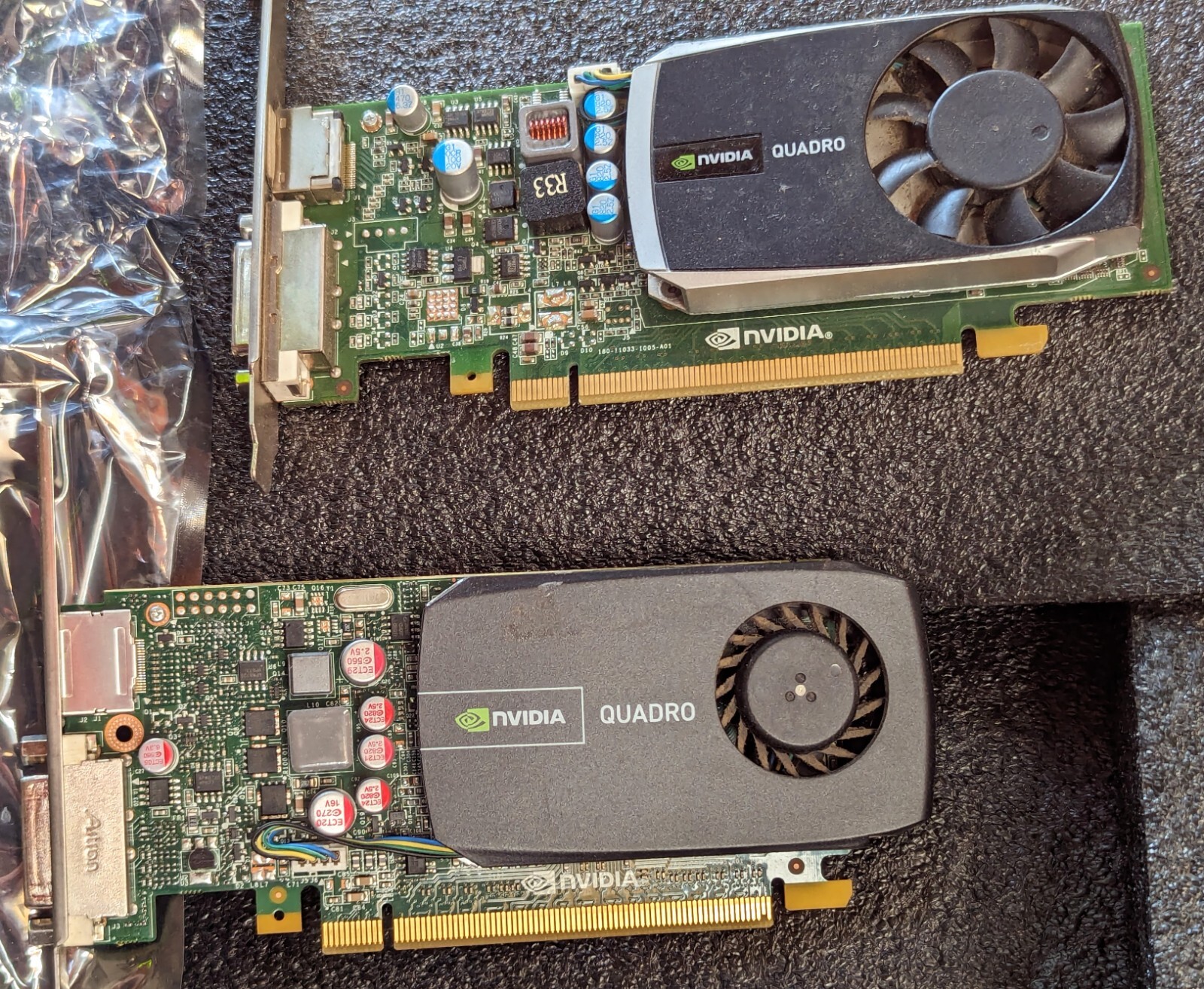 2X Nvidia quadro 600 display cards SET OF 2.  DVI, DP  4-DISPLAYS PCI-E 1G