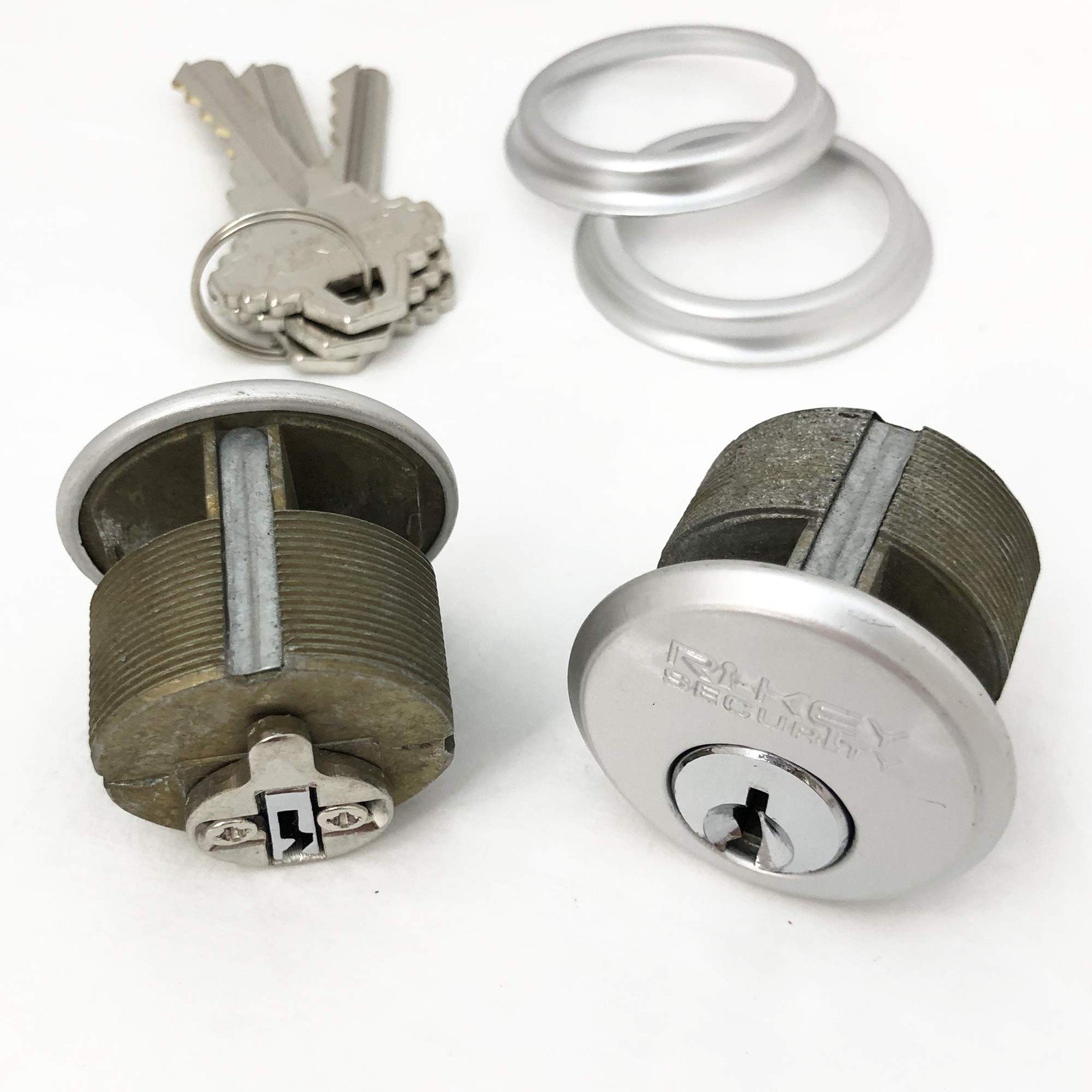 RI-KEY SECURITY - 2 Mortise Lock Cylinders 1" for Commercial Satin Nickel