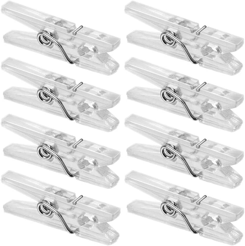 20 PCS 2.5cm Clear Plastic Mini Clothes Pegs Photo Clips for Paper Small Cards