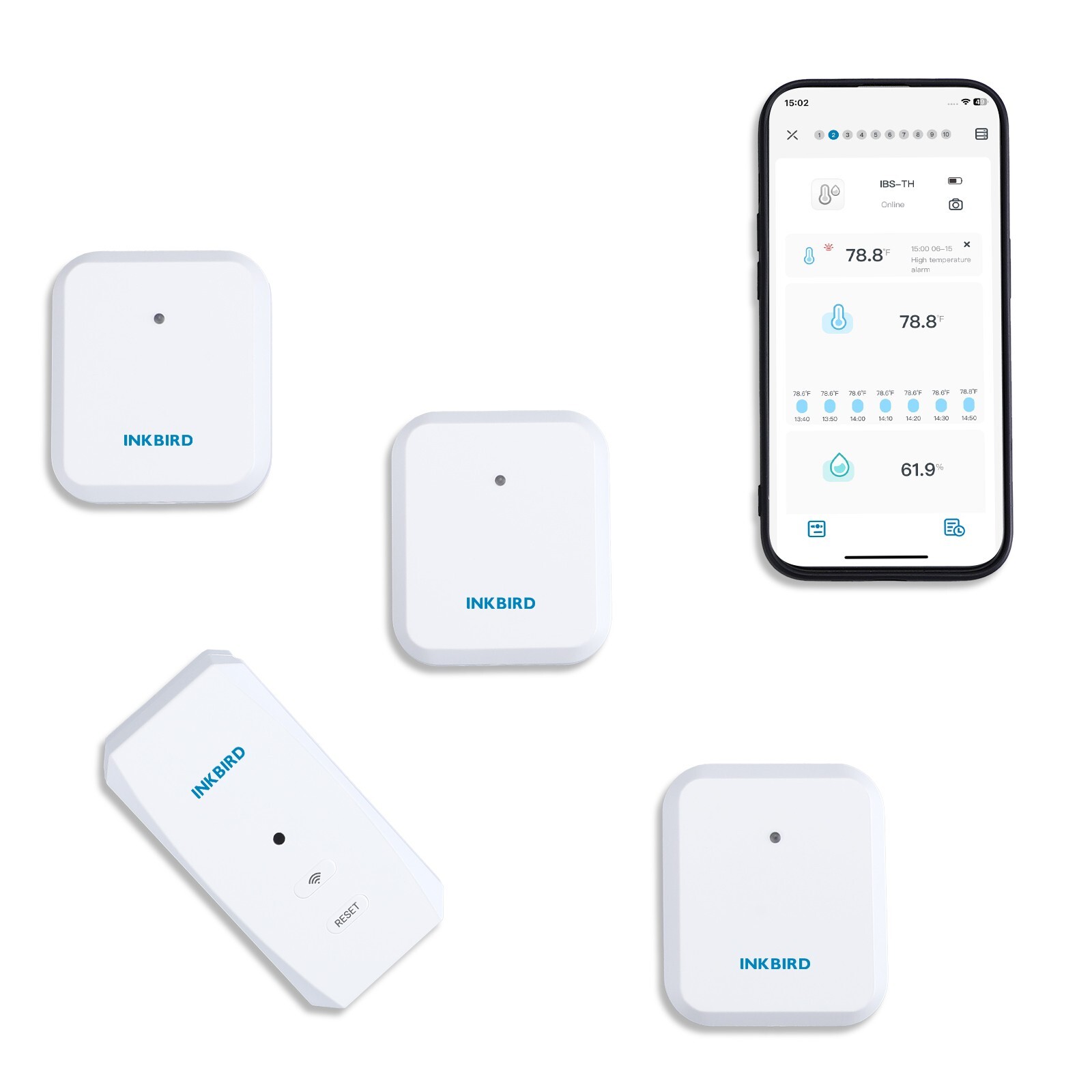 Temp Humdity Sensor Wireless Thermometers hygrometers with WiFi Gateway Free App