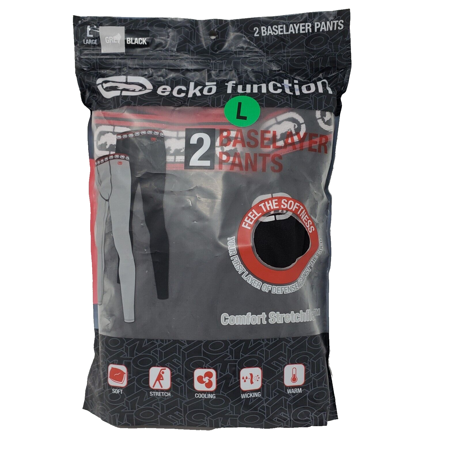 ECKO Function 2 Base Layer Pants Grey & Black Color