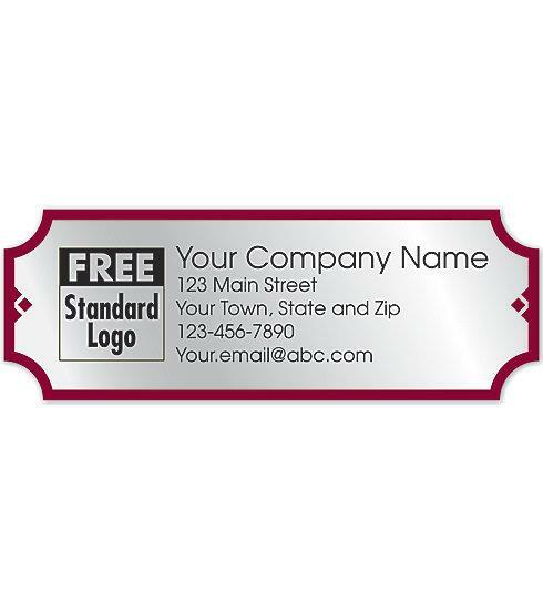 Rectangular Label On Silver Foil W/ Red Lines 3.5x1.25 / Nebs/Deluxe No. 58107