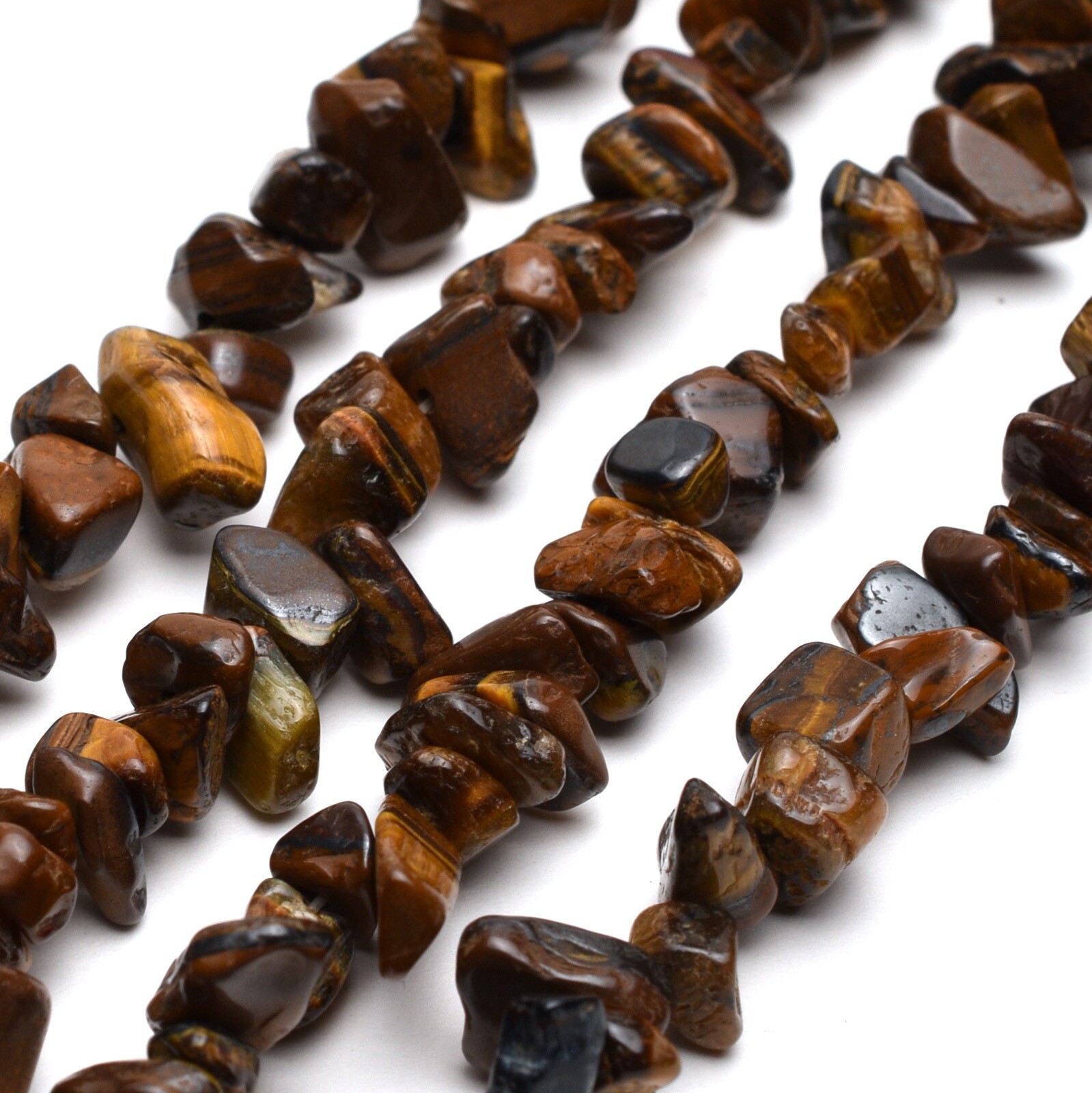 Natural Tiger Eye Chip Beads 32” Strand 5~8mm Jewelry Making Bulk Loose