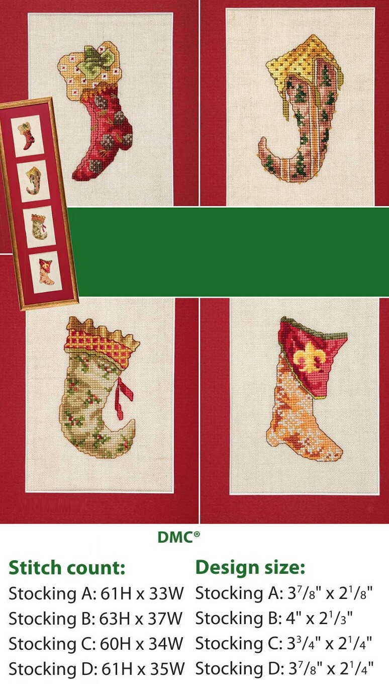 FESTIVE FOOTWEAR  CROSS STITCH PATTERN ONLY  YD  EREE
