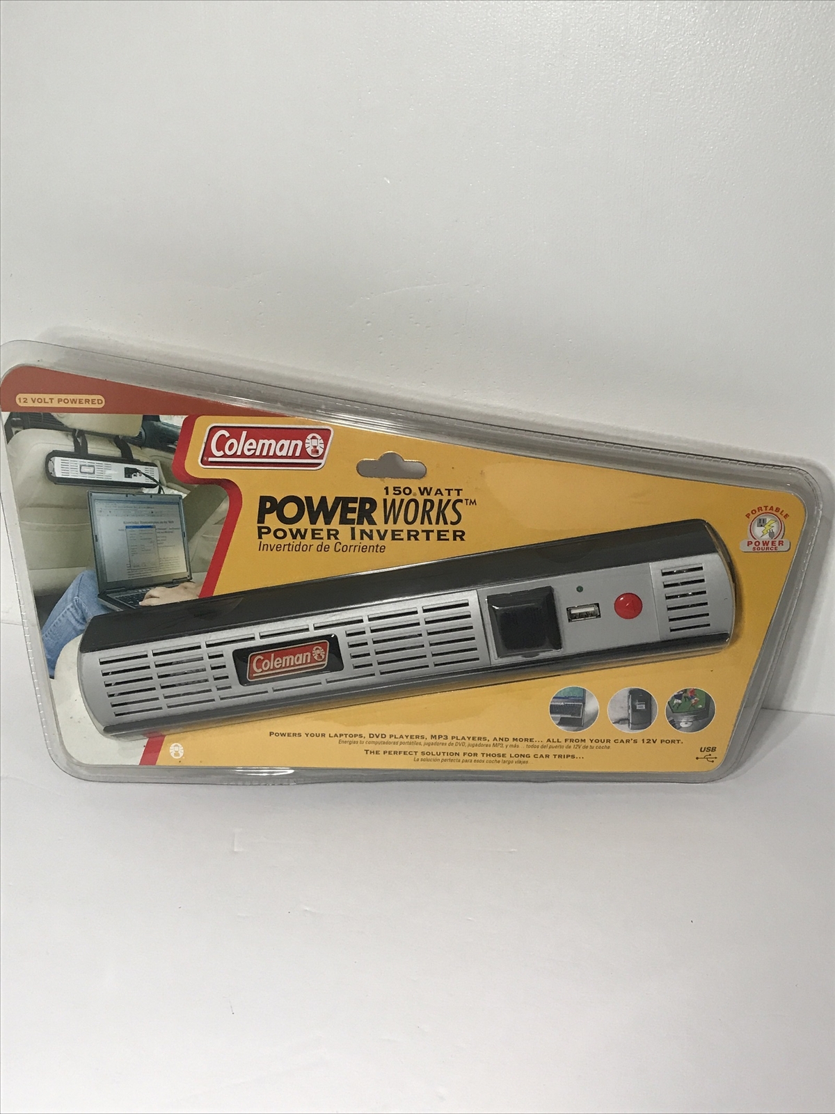 Coleman 225 Watt Power Works Power Inverter 12 Volt AC & USB Power