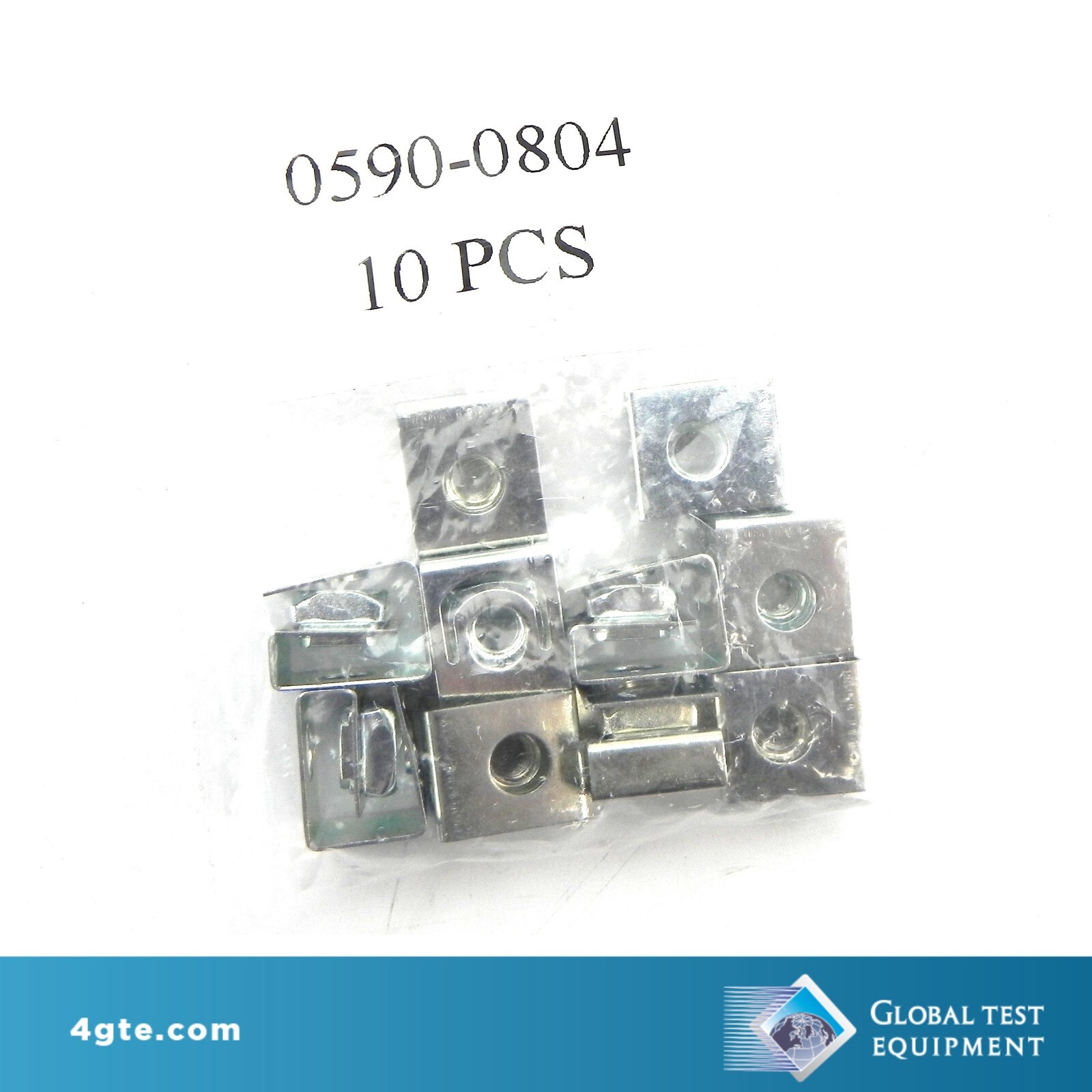 Keysight 0590-0804 Lot of 10 Nut-Sheetmetal 10-32 THD 0.5-in-Wide Steel Zn-plate