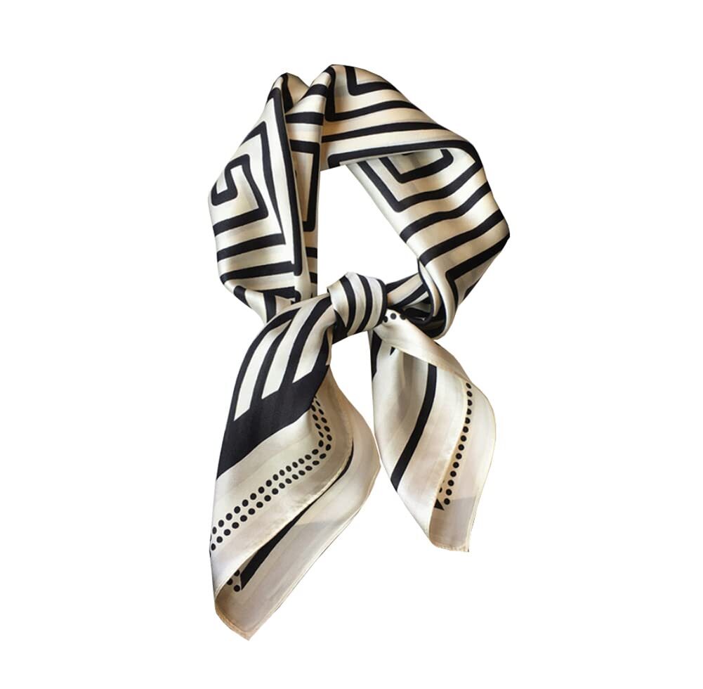 100% Pure Mulberry Silk Square Scarf for Hair-26''x26'' Women Men Natural Sil...