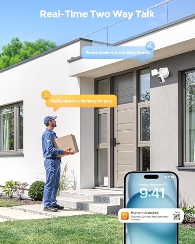 Onforu 2K Hardwired Floodlight Camera, 3500LM Motion Activated Outdoor Security