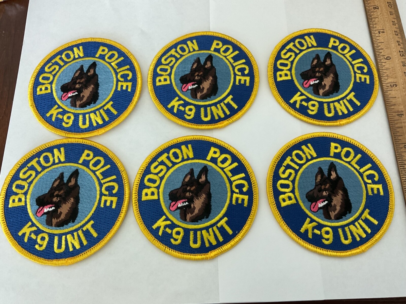 Boston MA. Police K-9  patches Collection 6 piece set. All new.Full size