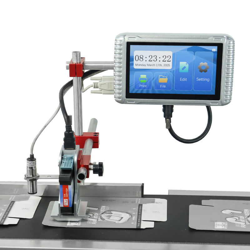 Automatic online inkjet printer without conveyor to print batch code-