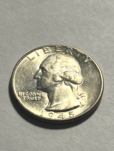 1945-P Washington Quarter/Silver/Unc #966