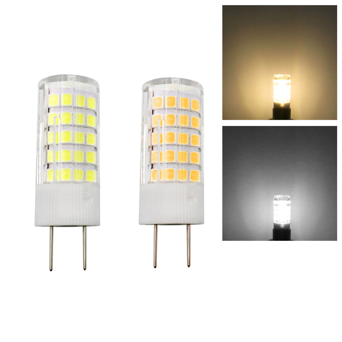 5pcs G8 Bi-Pin LED Light Bulb 64-2835 SMD AC/DC 12V Lamp 5W Ceramics Lights