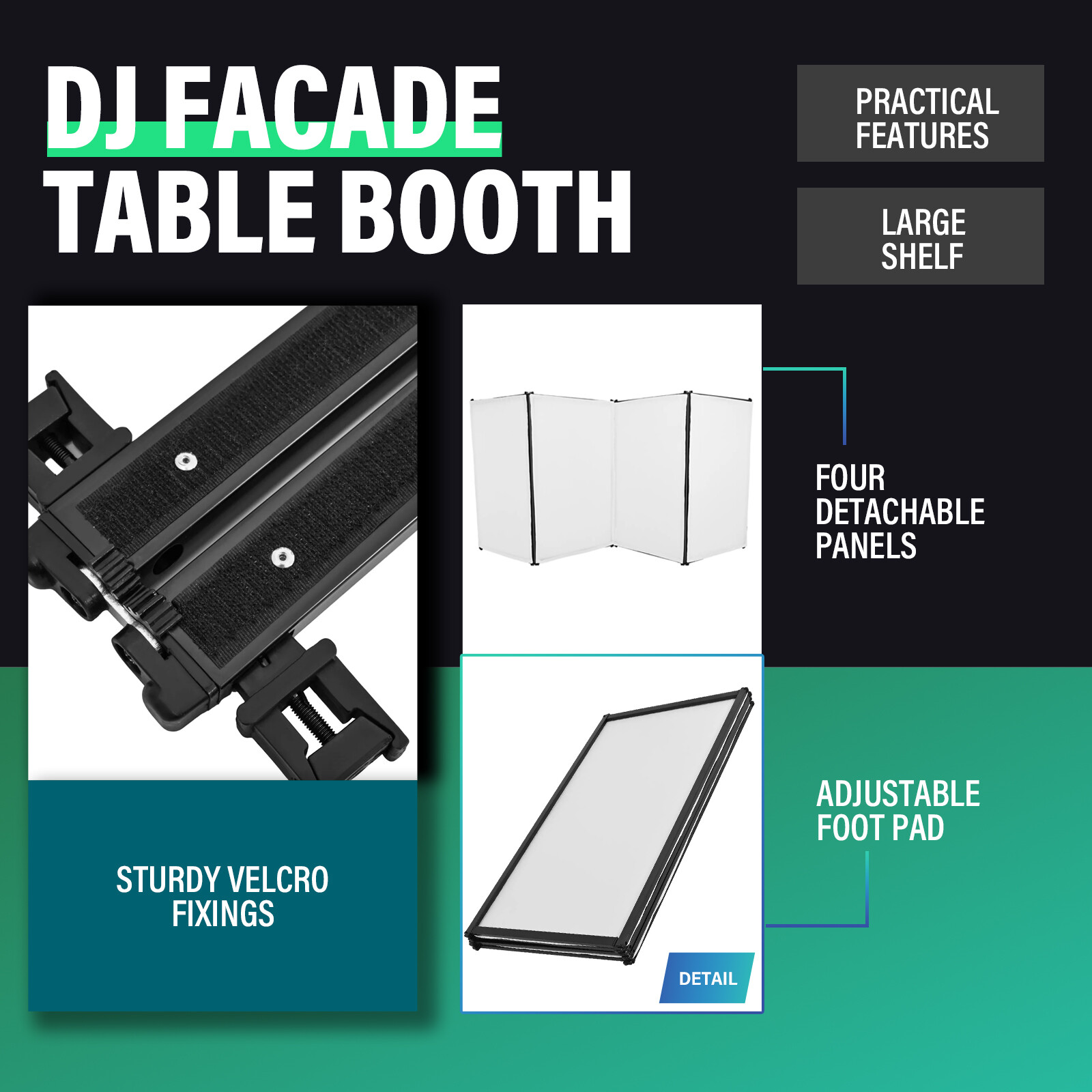 Portable DJ Curtain High-end Professional Performance Background Booth White