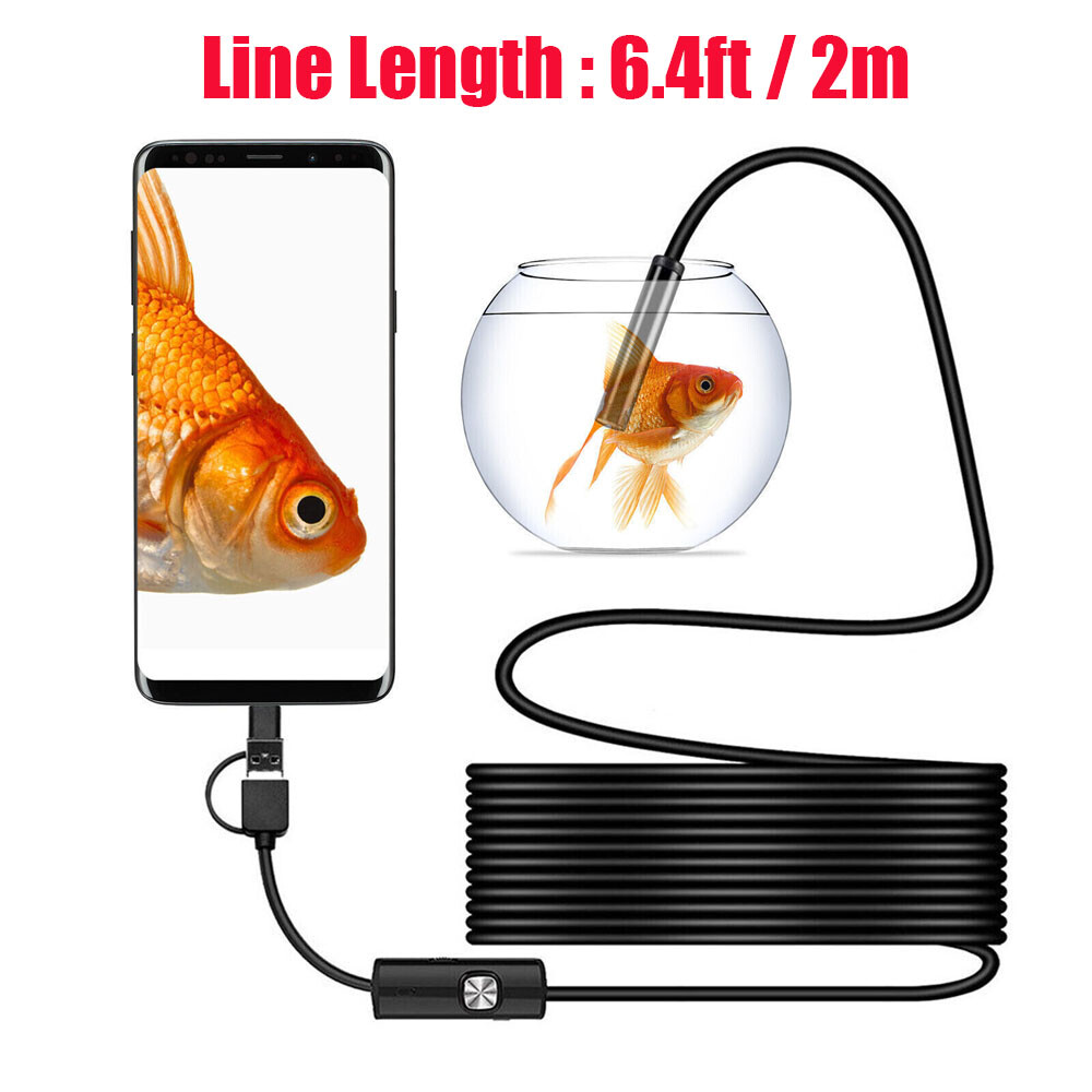 6LED USB Snake Endoscope Borescope HD Inspection Camera Scope for Android Type C