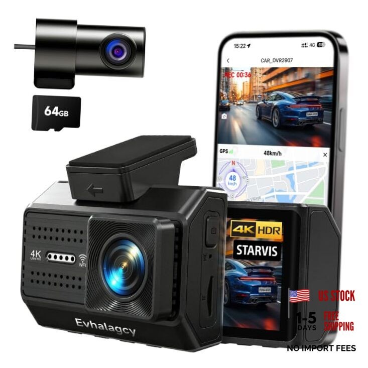 4K+1080P Dash Cam Front and Rear, Osmo Dashcam pro with STARVIS Night Vision,