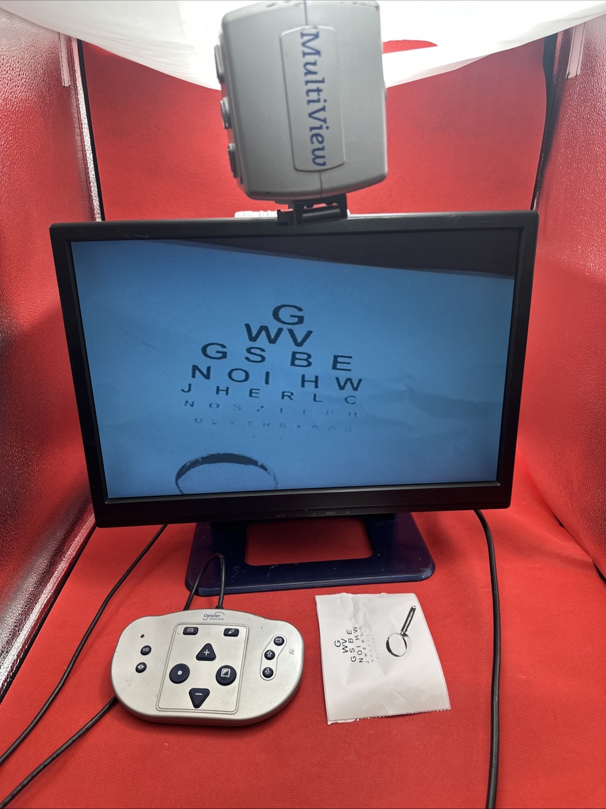 Optelec MultiView Video Magnifier Low Vision CCTV System w/ Monitor & Controller