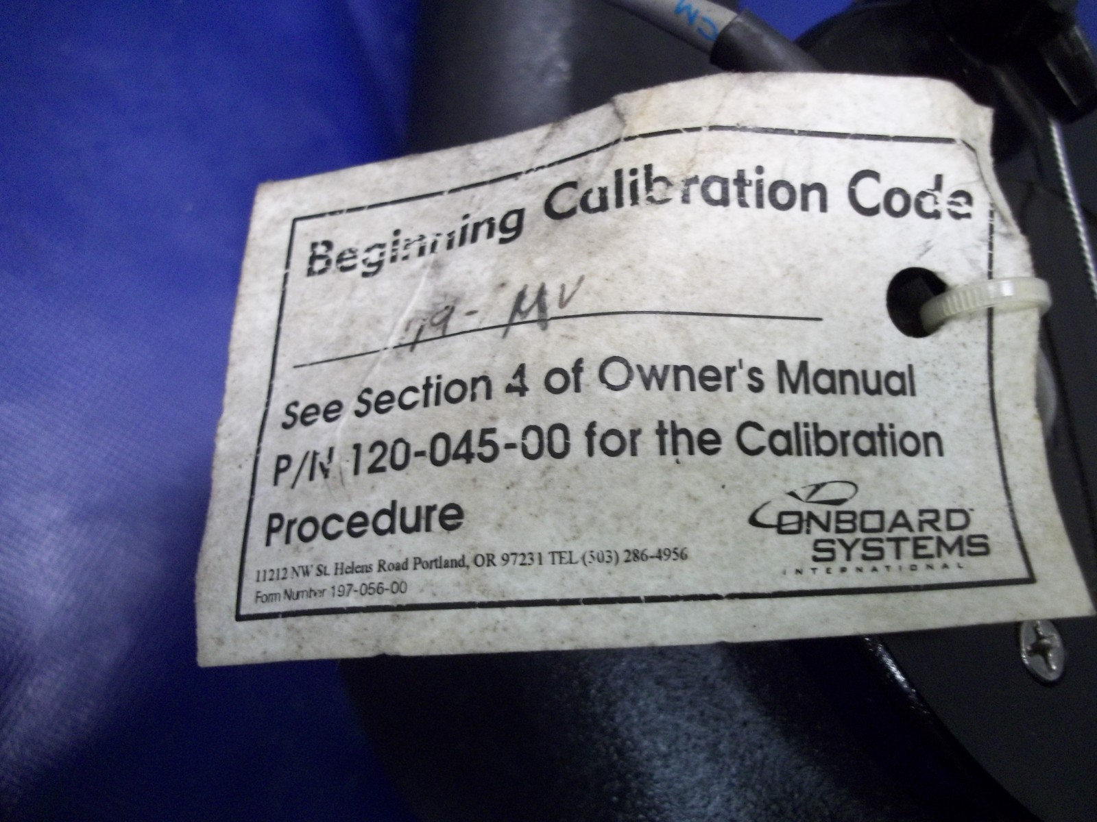Part Number # 120-045-00 Onboard Systems Crophawk Flow Meter