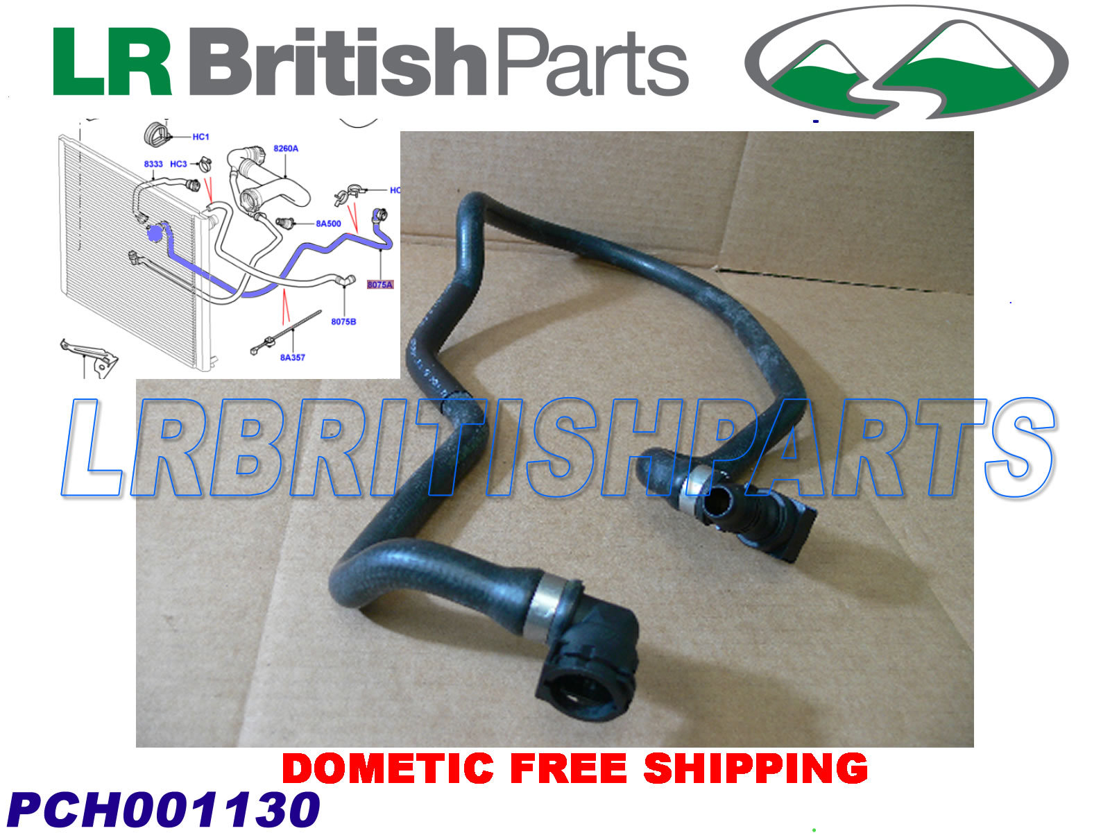 LAND ROVER EXPANSION TANK HOSE OVERFLOW RANGE ROVER 03-05 NEW  PCH001130