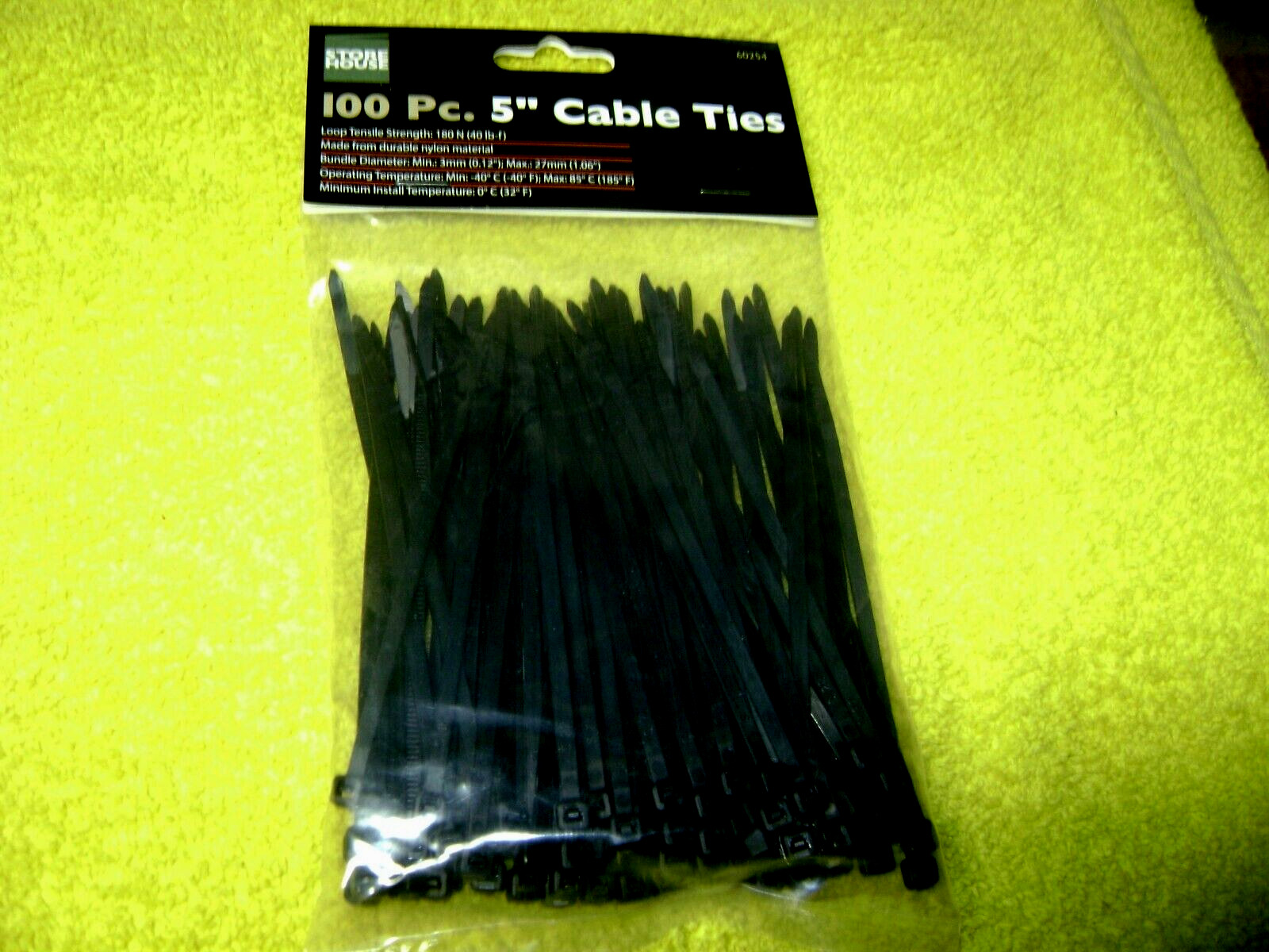 100pcs BLACK Cable Zip Ties Heavy Duty 5 Inch Premium Plastic Wire Ties  NEW