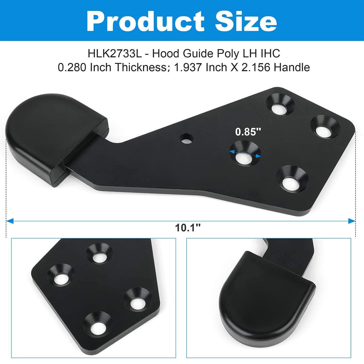 Left Driver Side Hood Guide Poly IHC HLK2733L for International Trucks