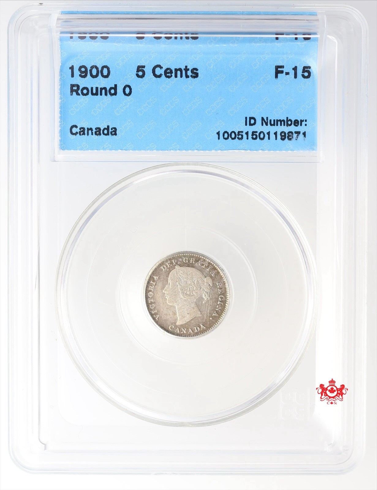 1900 Canada 5 Cents Round 0 - CCCS F15 - 0119871