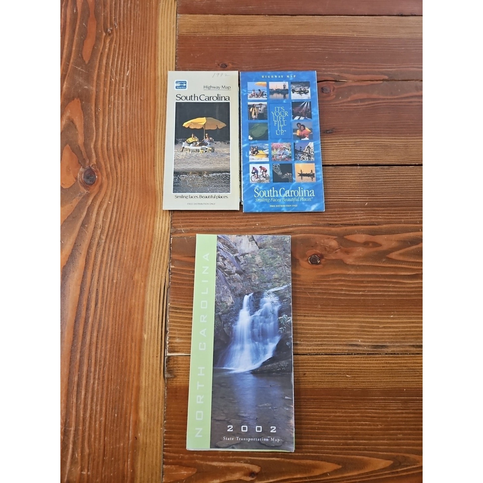 Lot Of Three South Carolina And North Carolina State Road Maps 1992-2002