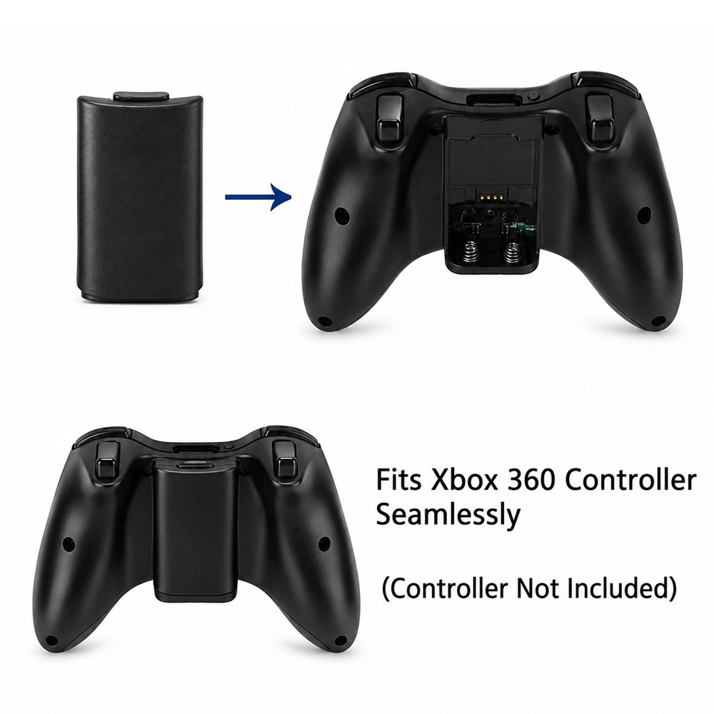 10X AA Battery Back Cover Case Shell Pack For Xbox 360 Wireless Controller Black