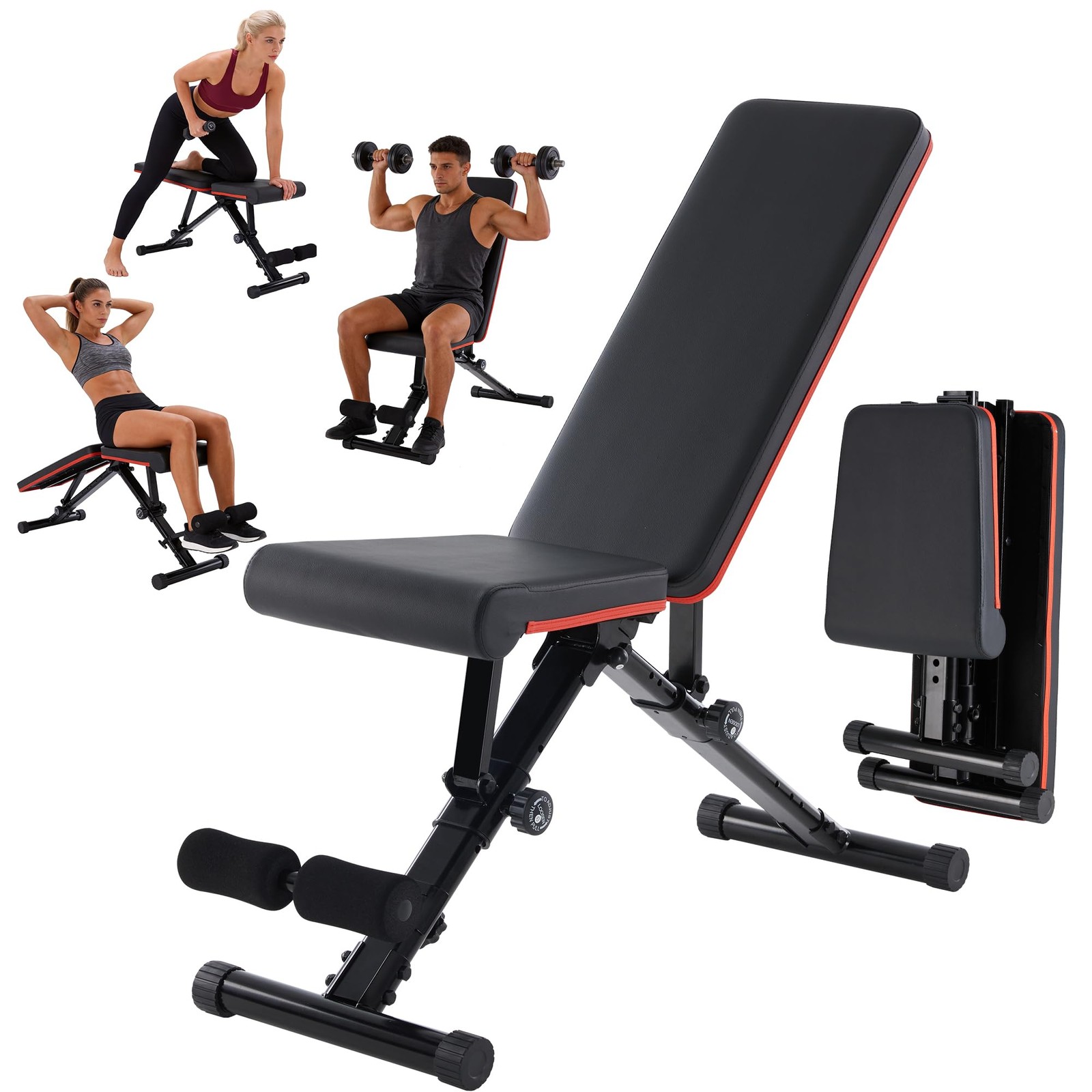 Adjustable Weight Bench, Workout Bench 795 lbs Capacity with 72 Multi-Positio...